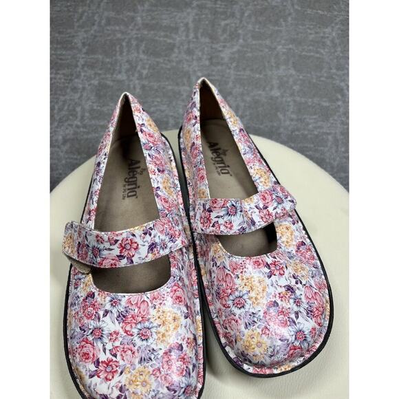 Algeria Pink Floral rose Mary Jane Comfort Clog Shoe Womens Size 38 FEL-346 - Picture 3 of 7